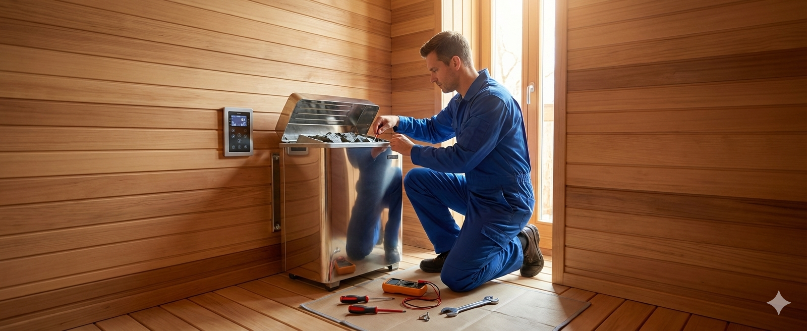 Expert sauna heater repair and maintenance service Singapore - professional technician